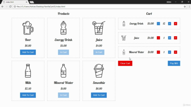 VanillaCartJS - ES6 JavaScript Shopping Cart – Screenshot 2