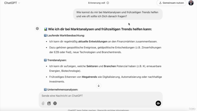 ChatGPT - KI für Aktien und ETFs nutzen – Screenshot 1