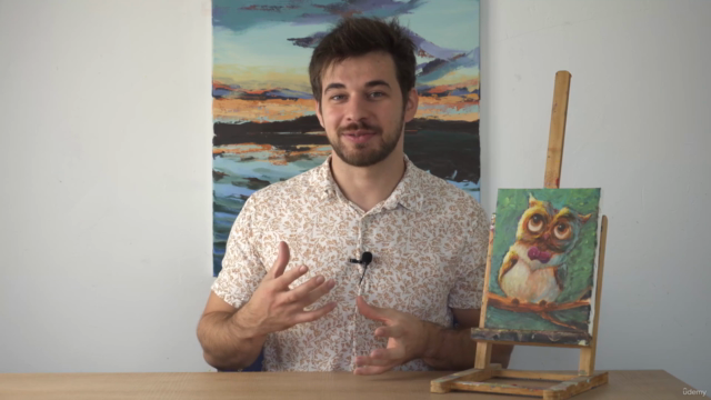 Fundamentals of Acrylic Painting draw a Owl vibrant colors – Screenshot 3