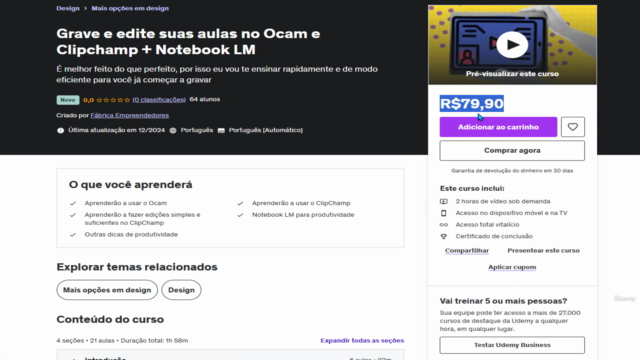 Grave e edite suas aulas no Ocam e Clipchamp + Notebook LM – Screenshot 1