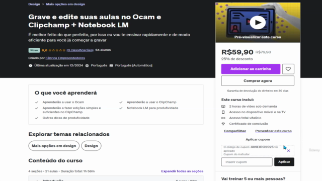 Grave e edite suas aulas no Ocam e Clipchamp + Notebook LM – Screenshot 2