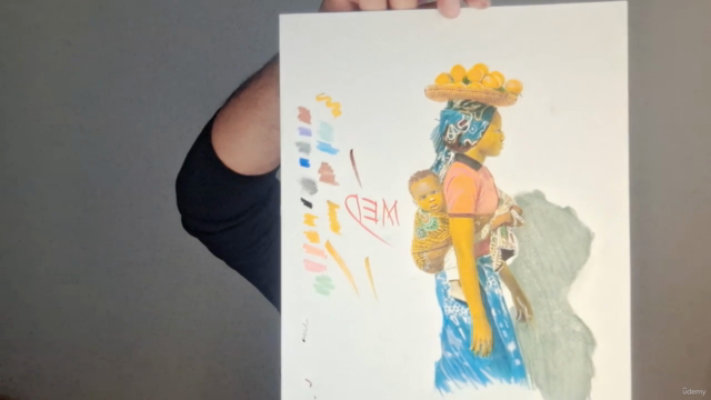 Akrilik ve Marker  ile hiperrealist  manzara ve insan çizimi – Screenshot 3
