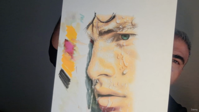 Akrilik ve Marker  ile hiperrealist  manzara ve insan çizimi – Screenshot 4