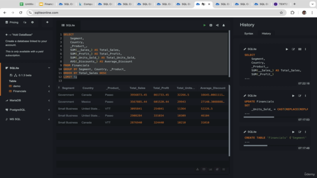 Financial Data Analysis & Business Analysis with SQL – Screenshot 3