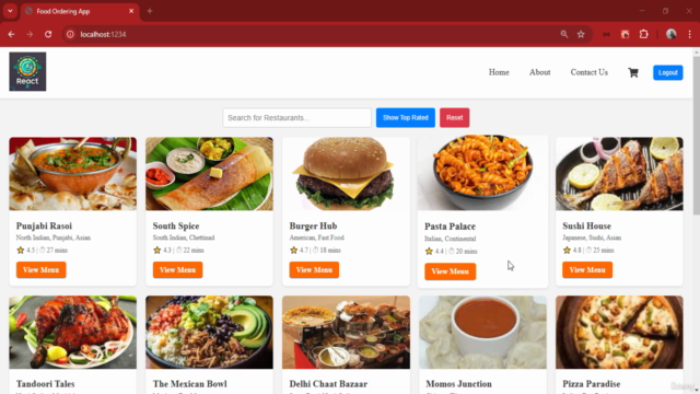 Mastering React 18: Build a Swiggy-Style Food App – Screenshot 3