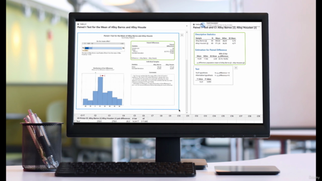 Paired T-Test in Minitab – Tabtrainer® for Material Testing – Screenshot 4