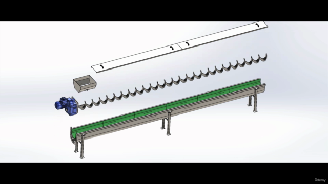 HELEZON KONVEYÖR TASARIMI - SCREW CONVEYOR DESIGN SOLİDWORKS – Screenshot 1