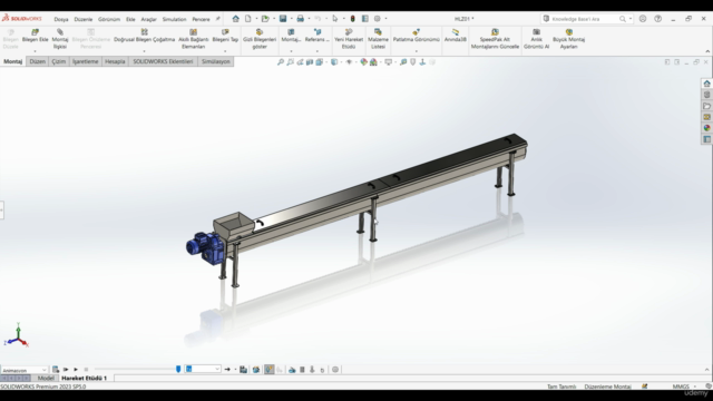 HELEZON KONVEYÖR TASARIMI - SCREW CONVEYOR DESIGN SOLİDWORKS – Screenshot 3