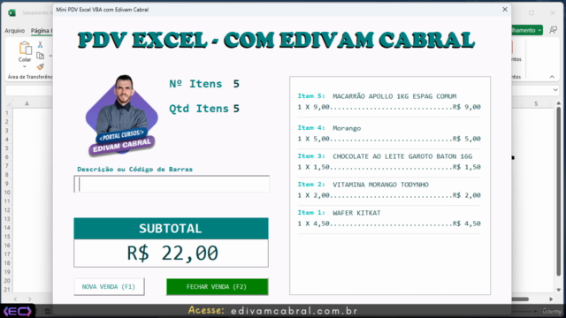 Parte 1 - Domine VBA Criando um PDV Simples no Excel – Screenshot 1