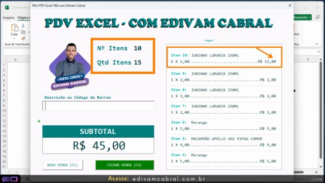 Parte 1 - Domine VBA Criando um PDV Simples no Excel – Screenshot 2