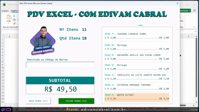 Parte 1 - Domine VBA Criando um PDV Simples no Excel – Screenshot 3