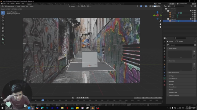 VFX Compositing in Blender: Camera Tracking & Green Screen – Screenshot 3