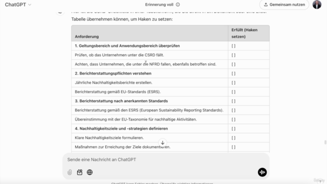 ChatGPT - Nachhaltigkeit im Unternehmen – Screenshot 2
