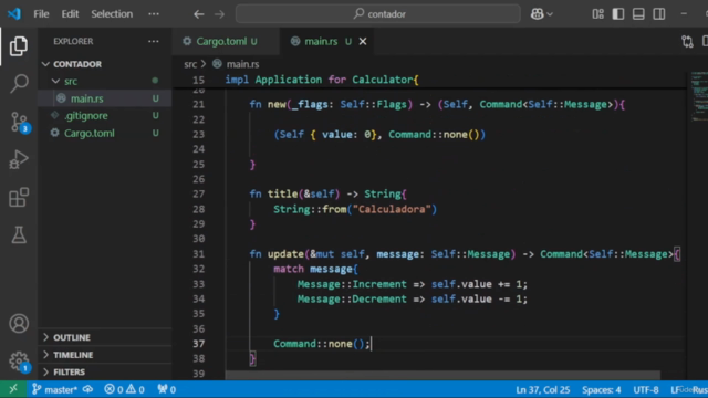 Projeto de Contador em Rust com GUI usando o Framework Iced – Screenshot 3