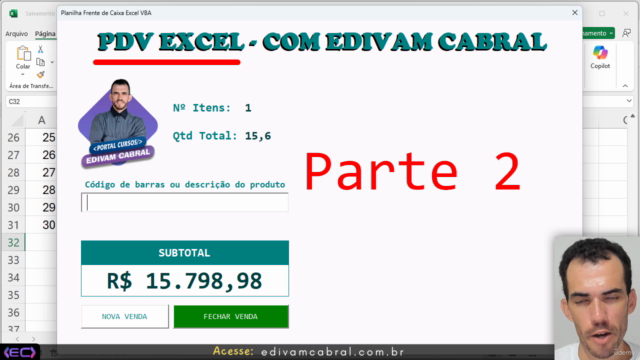 Parte 2 - Domine VBA Criando um PDV Simples no Excel – Screenshot 1