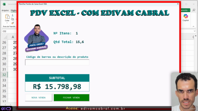 Parte 2 - Domine VBA Criando um PDV Simples no Excel – Screenshot 2