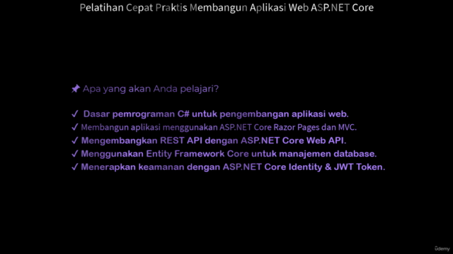 Pelatihan Cepat Praktis Membangun Aplikasi Web ASP.NET Core – Screenshot 2