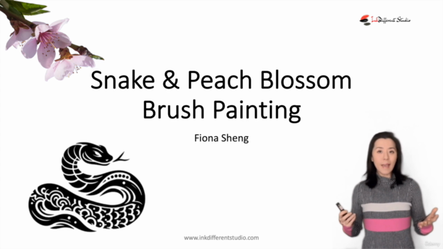Relax with Chinese Painting - Snake & Peach Blossom – Screenshot 1