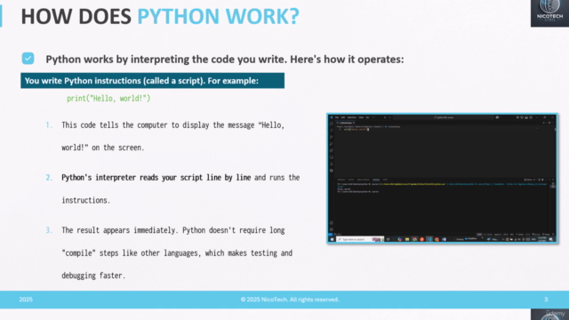 INTRODUCTION TO PYTHON - Hands-on course (no exam). – Screenshot 1
