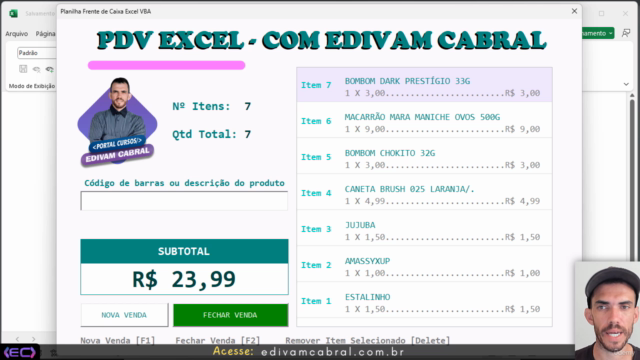 Parte 3 - Domine VBA Criando um PDV Simples no Excel – Screenshot 1