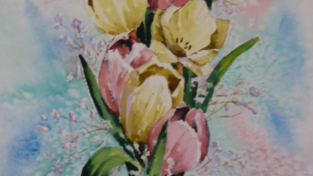 Spring Tulips in Watercolour – Screenshot 1