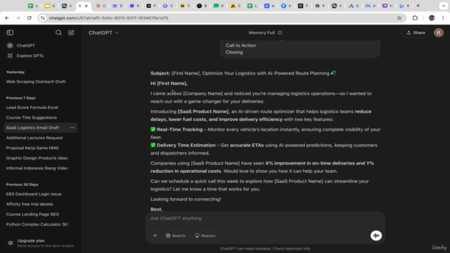 Generative AI for Marketing: Cold Email & Lead Generation – Screenshot 1