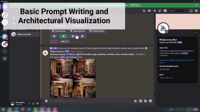 MidJourney for Architects: AI Image Generation & Animation – Screenshot 1