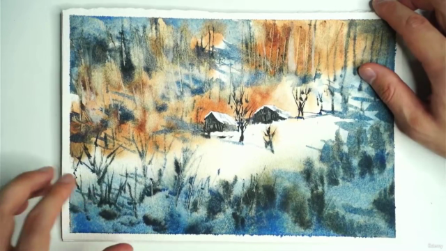 Mastering Snowy Landscapes in Watercolor – Screenshot 1