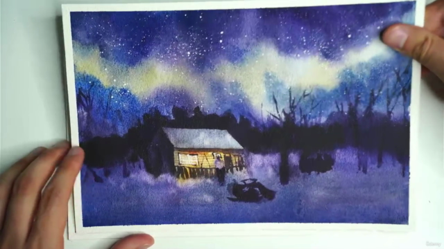 Mastering Snowy Landscapes in Watercolor – Screenshot 3