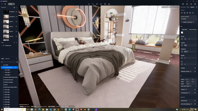 D5 Render 2.9 ile Gerçekçi Yatak Odası Render Eğitimi – Screenshot 1