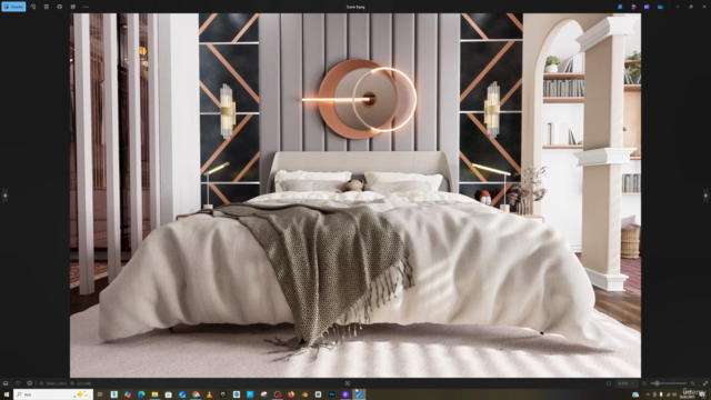 D5 Render 2.9 ile Gerçekçi Yatak Odası Render Eğitimi – Screenshot 2