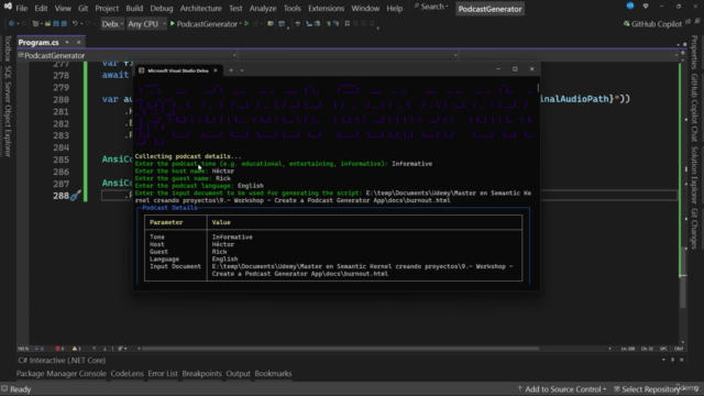 Máster en Semantic Kernel creando proyectos – Screenshot 3