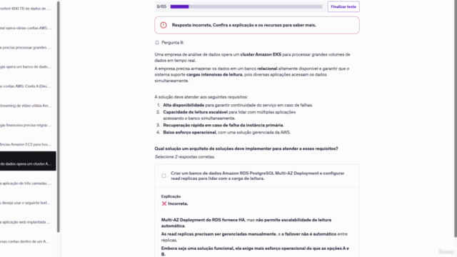 Simulado | AWS Solutions Architect Associate SAA-C03 2025 – Screenshot 1