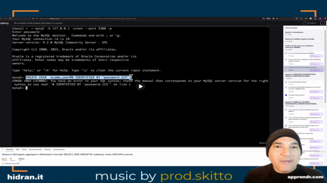 SQL con MySQL Per Web Developer, Data Analysis e E-commerce – Screenshot 2