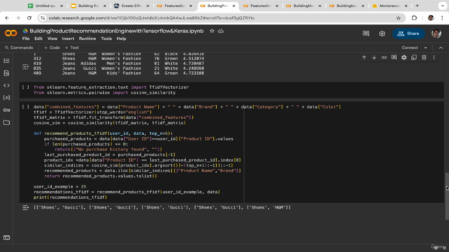 Building Recommendation Engine with Machine Learning & RAG – Screenshot 1