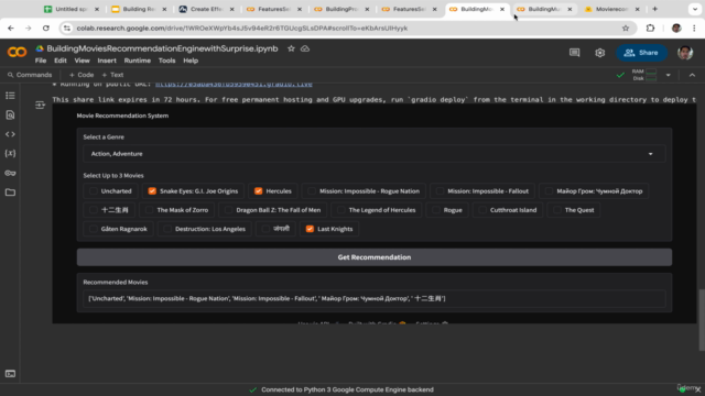 Building Recommendation Engine with Machine Learning & RAG – Screenshot 3