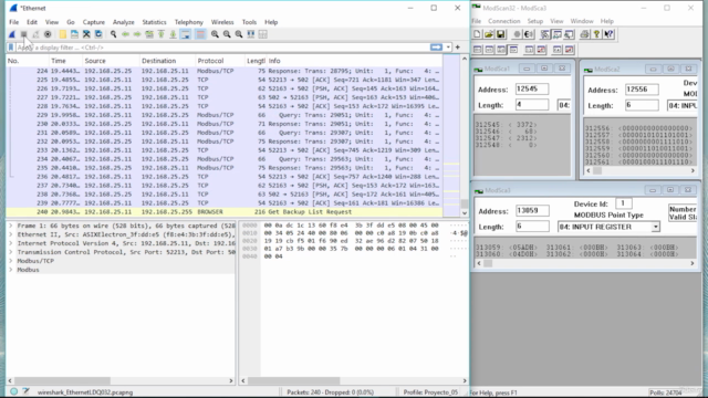 Monitoreo de Modbus RTU y Modbus TCP con WIRESHARK. – Screenshot 3