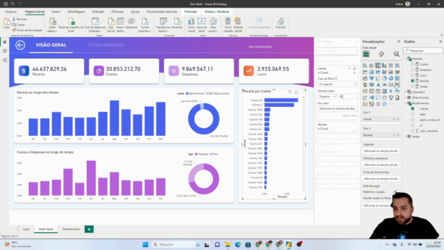 DASHBOARDS POWER BI - DRE + ANÁLISE FINANCEIRA COM MATERIAL – Screenshot 2