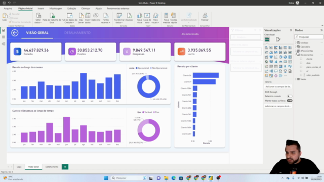 DASHBOARDS POWER BI - DRE + ANÁLISE FINANCEIRA COM MATERIAL – Screenshot 3