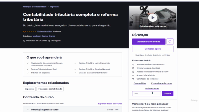 Contabilidade tributária completa e reforma tributária – Screenshot 1