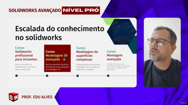 FORMAÇÃO SOLIDWORKS AVANÇADO DE MODELAGEM 3D - NÍVEL PRÓ – Screenshot 1