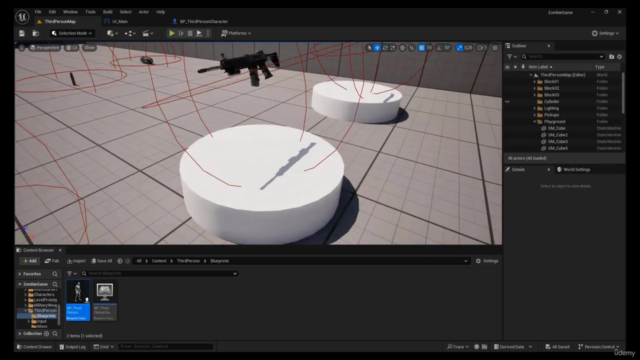 Unreal Engine 5.5 Blueprint Shooter: Zombies, Waffen, Boss – Screenshot 1