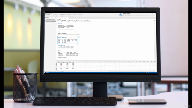 One-Way ANOVA in Minitab – Tabtrainer® Quality Analysis – Screenshot 3