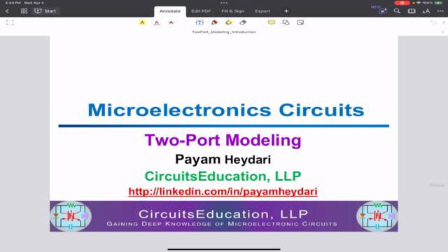 Microelectronics - Two-Port Models – Screenshot 1