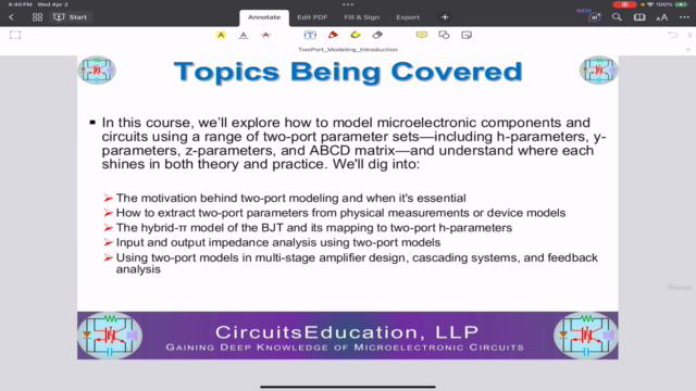 Microelectronics - Two-Port Models – Screenshot 2
