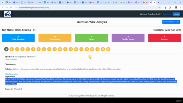 TOEFL Mock Tests | 40 Computerised Section Tests – Screenshot 2