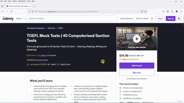 TOEFL Mock Tests | 40 Computerised Section Tests – Screenshot 3