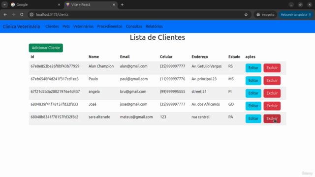 Sistema para Clínica Veterinária com React e Nodejs – Screenshot 2