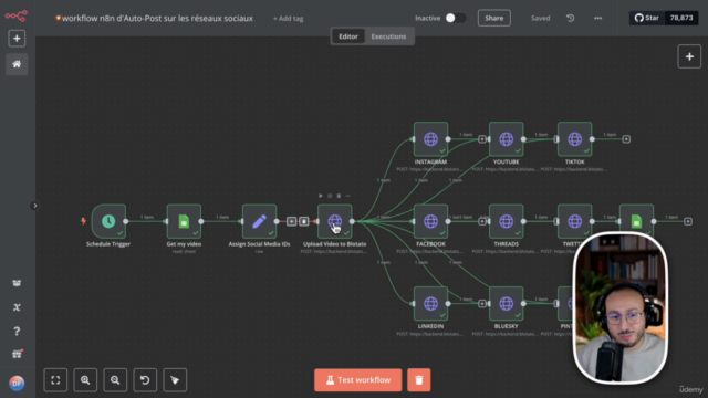n8n pour créateurs : vidéos IA et autopost simplifié – Screenshot 1