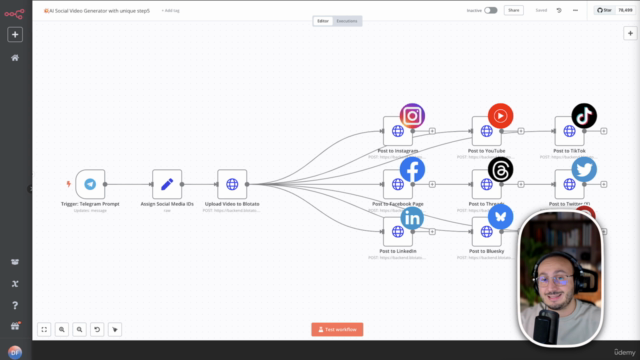 n8n : automatiser les posts vidéo sur tous les réseaux – Screenshot 1